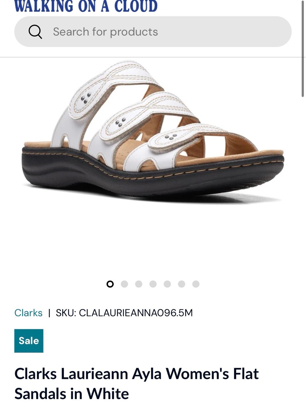 Clarks Laurieann Ayla White Triple-Strap Slide Sandals size 10 NEW no box